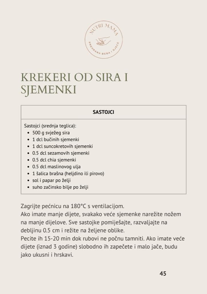Krekeri od sira i sjemenki