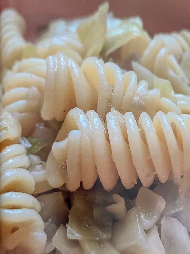 Tjestenina sa svježim bijelim kupusom